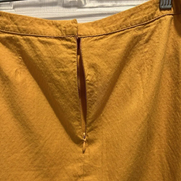 Tulle Anthropologie Yellow Mini Skirt Zip 100% Cotton Lightweight Pockets Small - Picture 7 of 9